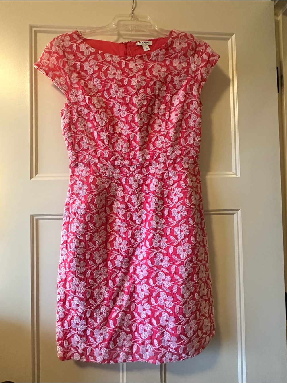 Old Navy Pink and White Floral Midi Dress